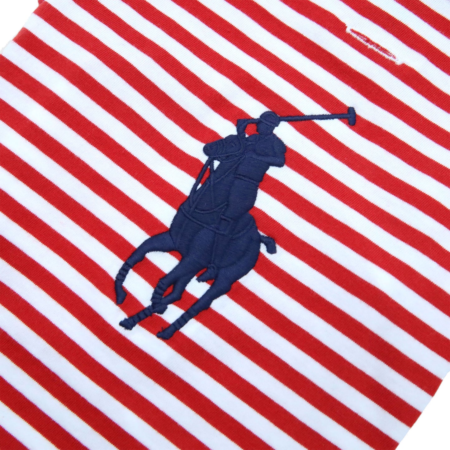 Cat and Dog Polo Pony Stripe T-Shirt in RL2000 Red and White