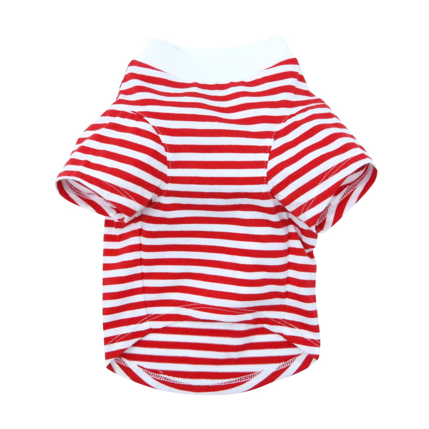 Cat and Dog Polo Pony Stripe T-Shirt in RL2000 Red and White