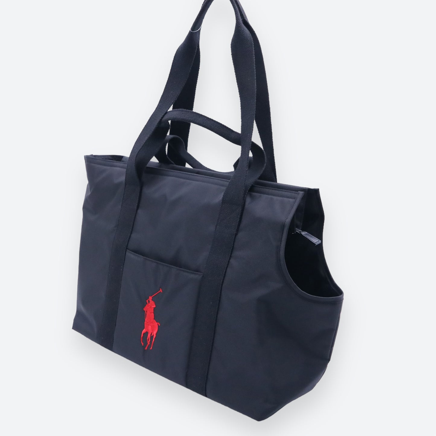 POLO Ralph Lauren Cat and Dogs Woven Tote in Black - Size Large