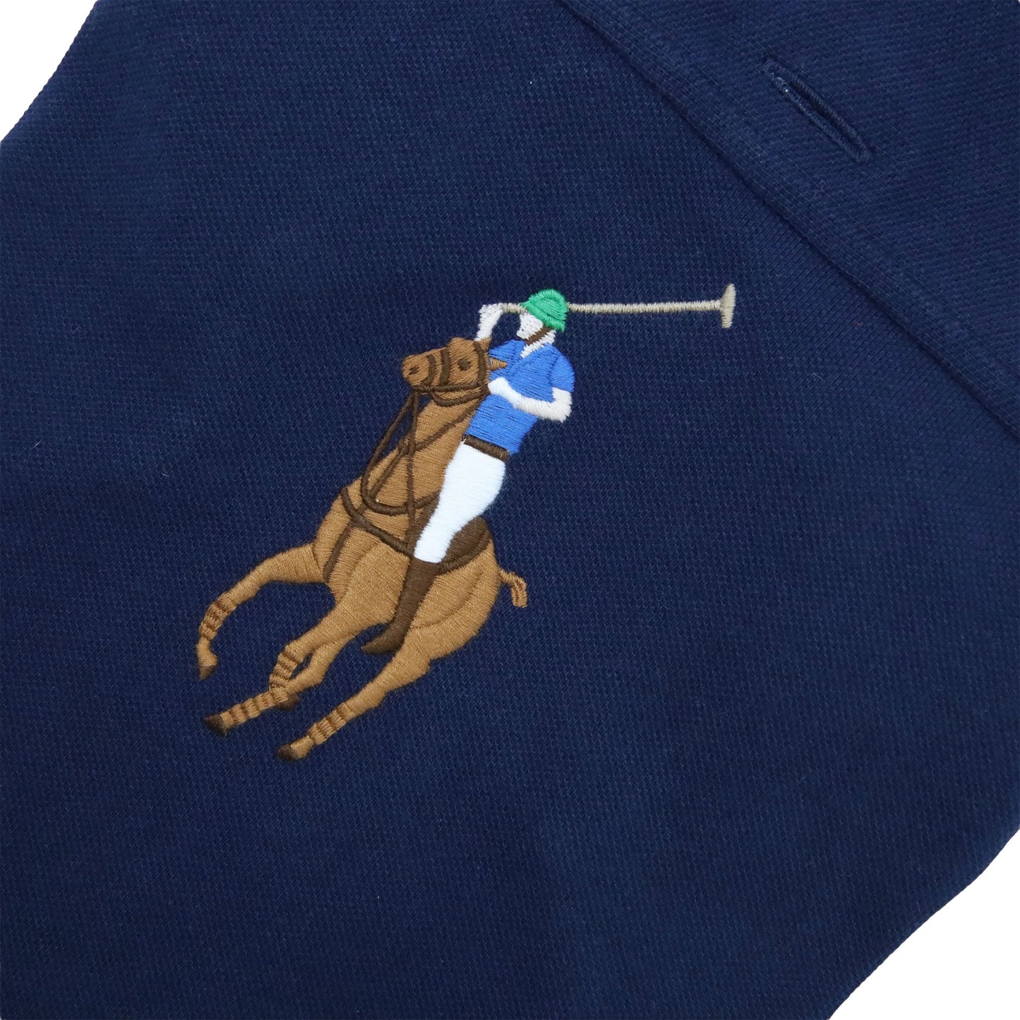 Cat and Dog Polo Pony Cotton Mesh Shirt in Newport Navy Blue