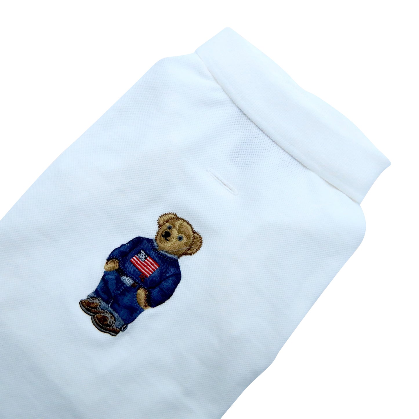 Cat and Dog Polo Bear Shirt in White