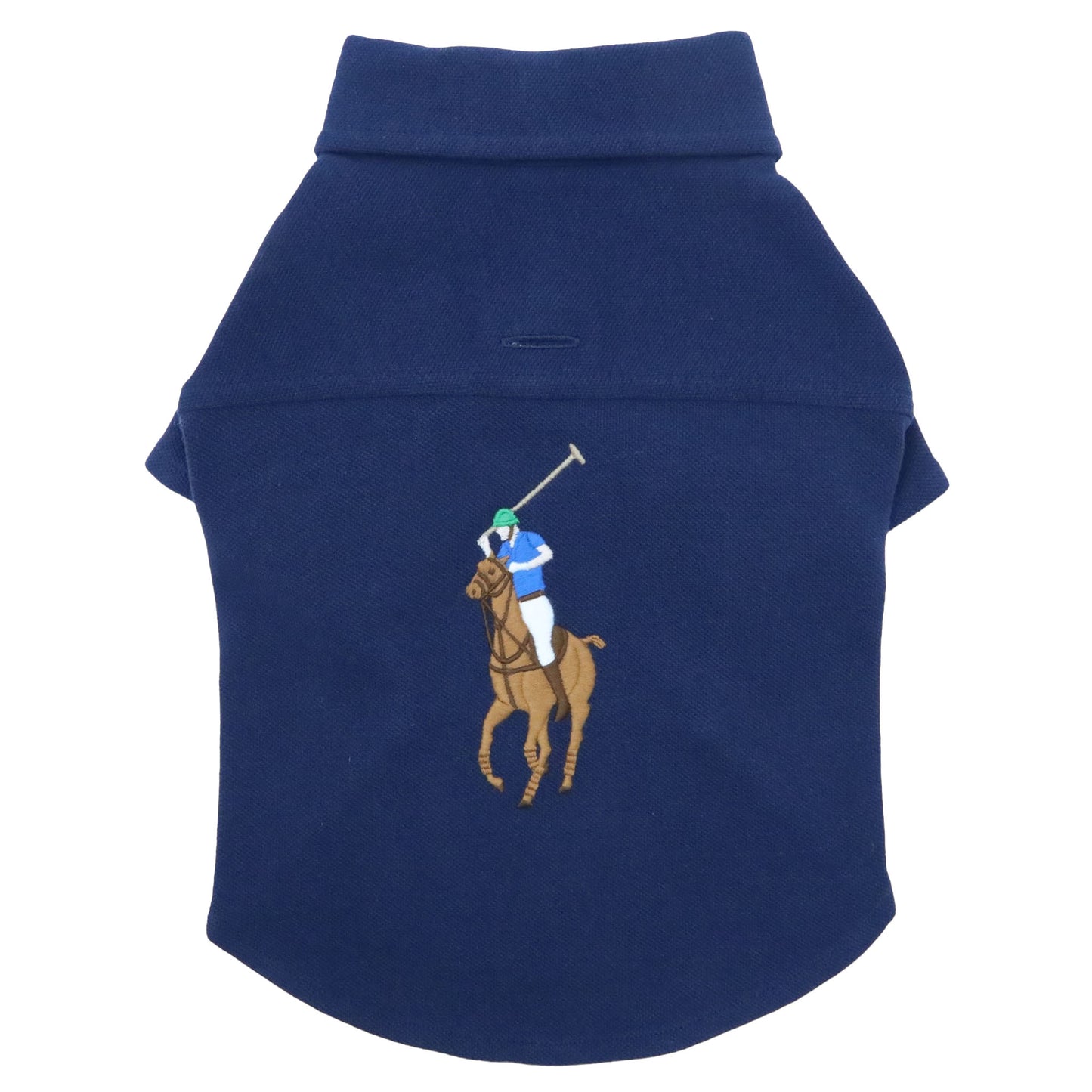 Cat and Dog Polo Pony Cotton Mesh Shirt in Newport Navy Blue