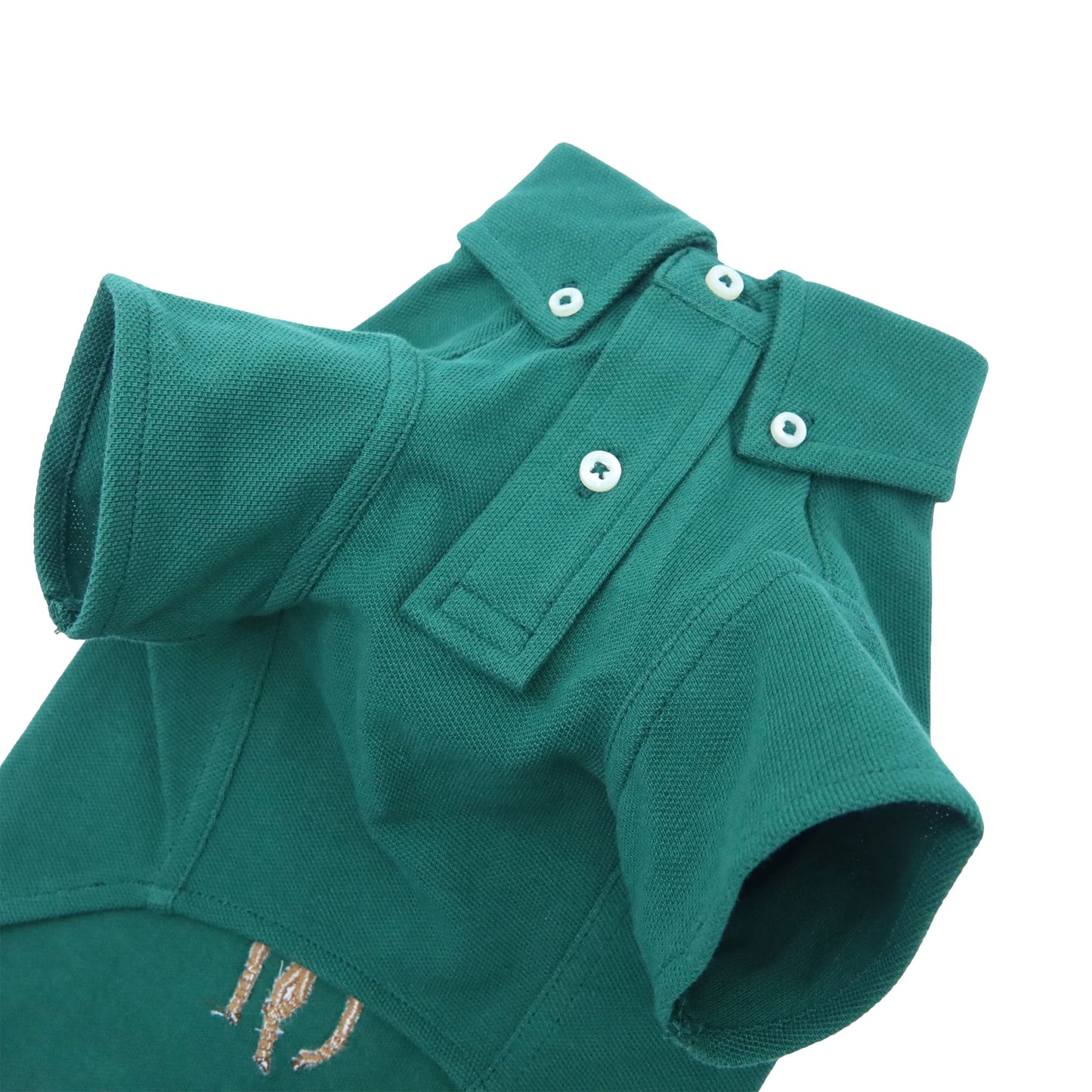 Cat and Dog Polo Pony Cotton Mesh Shirt in New Forest Green