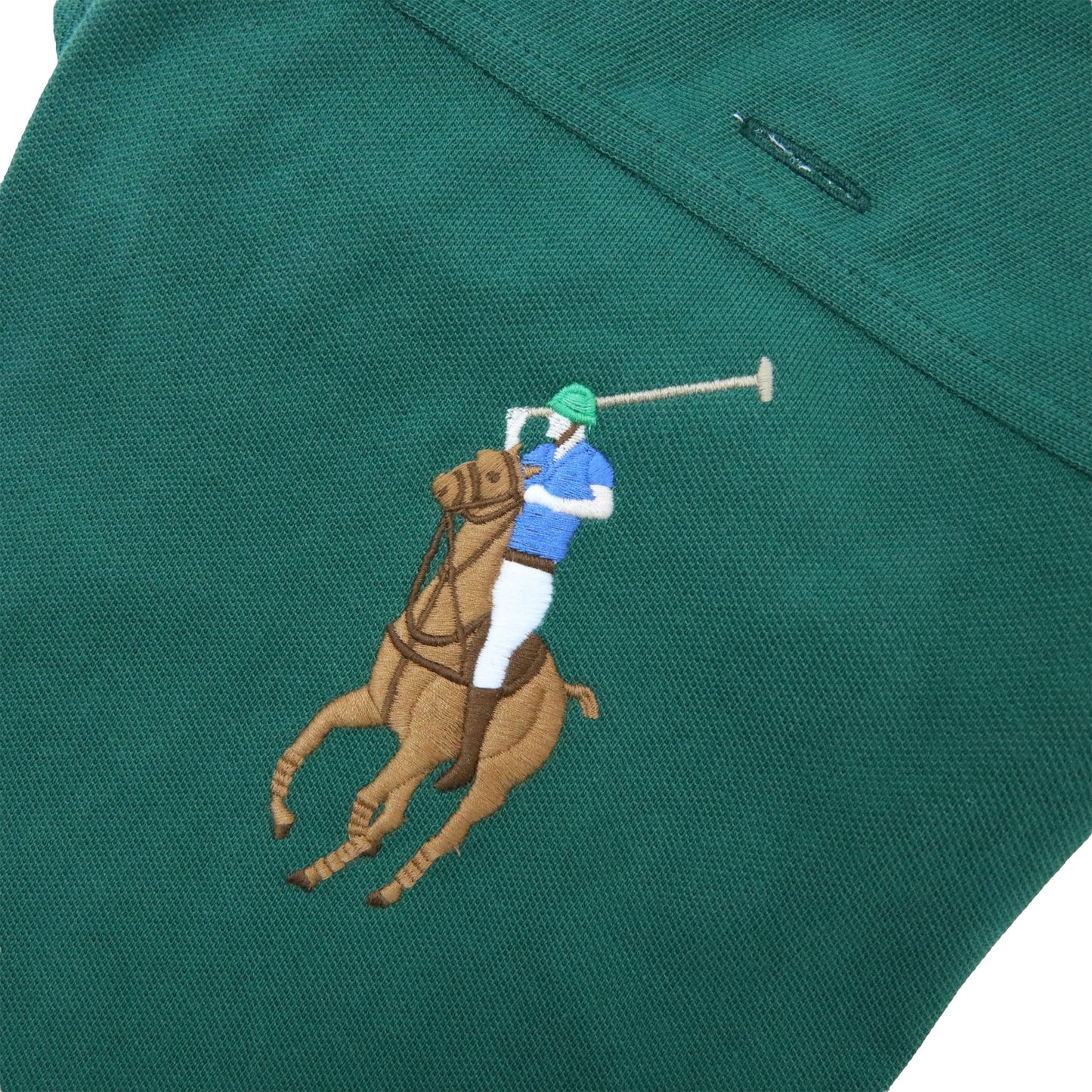 Cat and Dog Polo Pony Cotton Mesh Shirt in New Forest Green