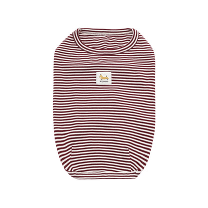 Cat and Dog Stripe T-Shirt - Zinfandel Burgundy