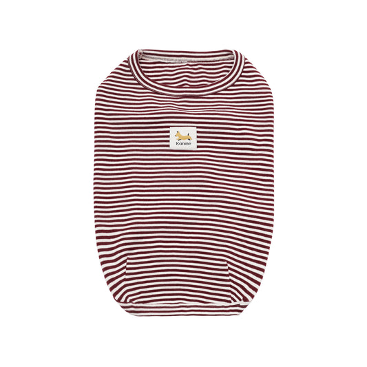 Cat and Dog Stripe T-Shirt in Zinfandel Burgundy