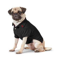 Cotton Mesh Cat and Dog Polo Shirt in Black Size XXXL