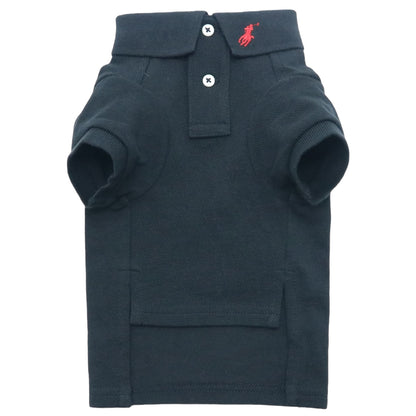 Cotton Mesh Cat and Dog Polo Shirt in Black Size XXXL
