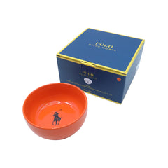 Cat and Dog Ceramic Bowl in Bright Orange - Size Large