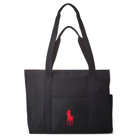 POLO Ralph Lauren Cat and Dogs Woven Tote in Black - Size Large