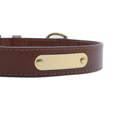 Leather Collar in Vintage Tan - Size XS to M