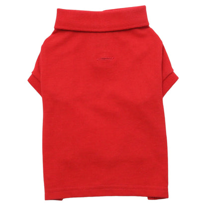 Cotton Mesh Cat and Dog Polo Shirt - Red