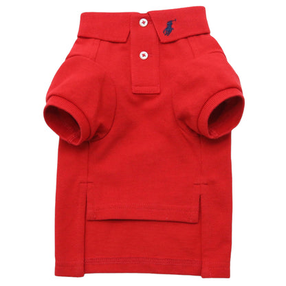 Cotton Mesh Cat and Dog Polo Shirt - Red