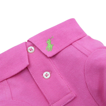 Cotton Mesh Cat and Dog Polo Shirt - Classic Pink