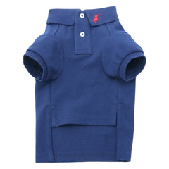 Cotton Mesh Cat and Dog Polo Shirt in Classic Navy