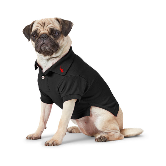 Cotton Mesh Cat and Dog Polo Shirt - Polo Black