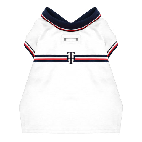 Cat and Dog Core Polo in TH Optic White/Desert Sky