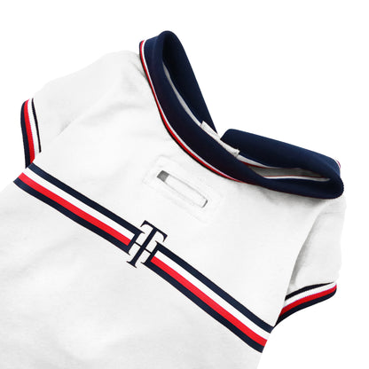 Cat and Dog Core Polo in TH Optic White/Desert Sky