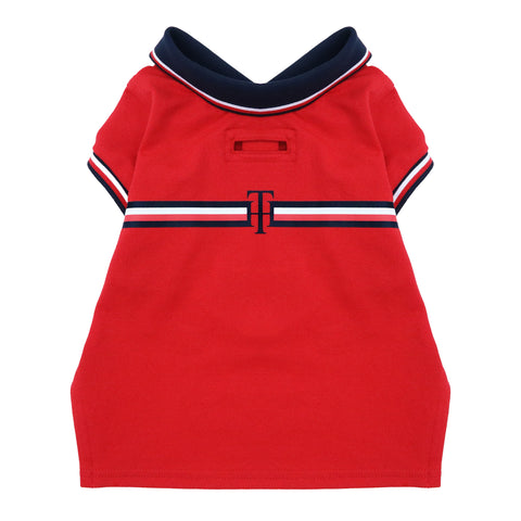 Cat and Dog Core Polo in Primary Red/Navy