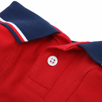 Cat and Dog Core Polo in Primary Red/Navy